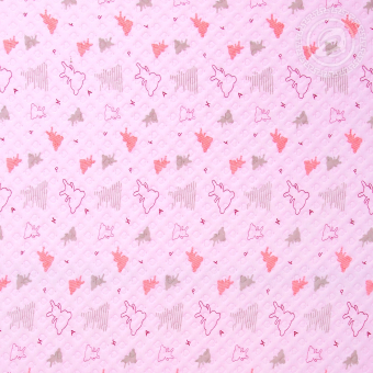 Детское одеяло-покрывало трикотажное 140х200 Мишки-малышки розовый "АртПостель"